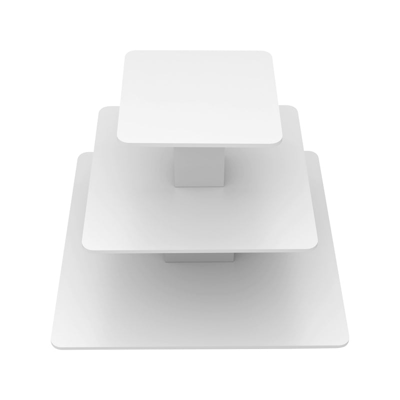 3-Tier Retail Display White Square Table