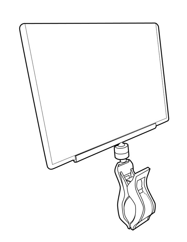 Clip-On Sign Holders with Sign Protector- 2.5" H x 3 3/4"L- 10 pieces