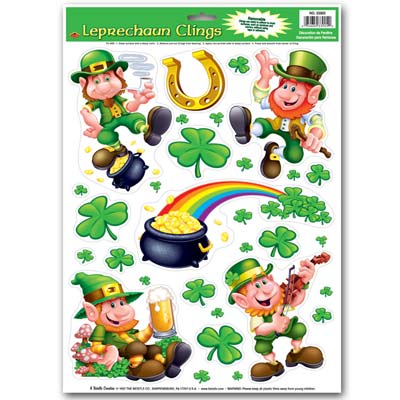 St. Patty's Static Case Decal Clings-12 sheets per pack