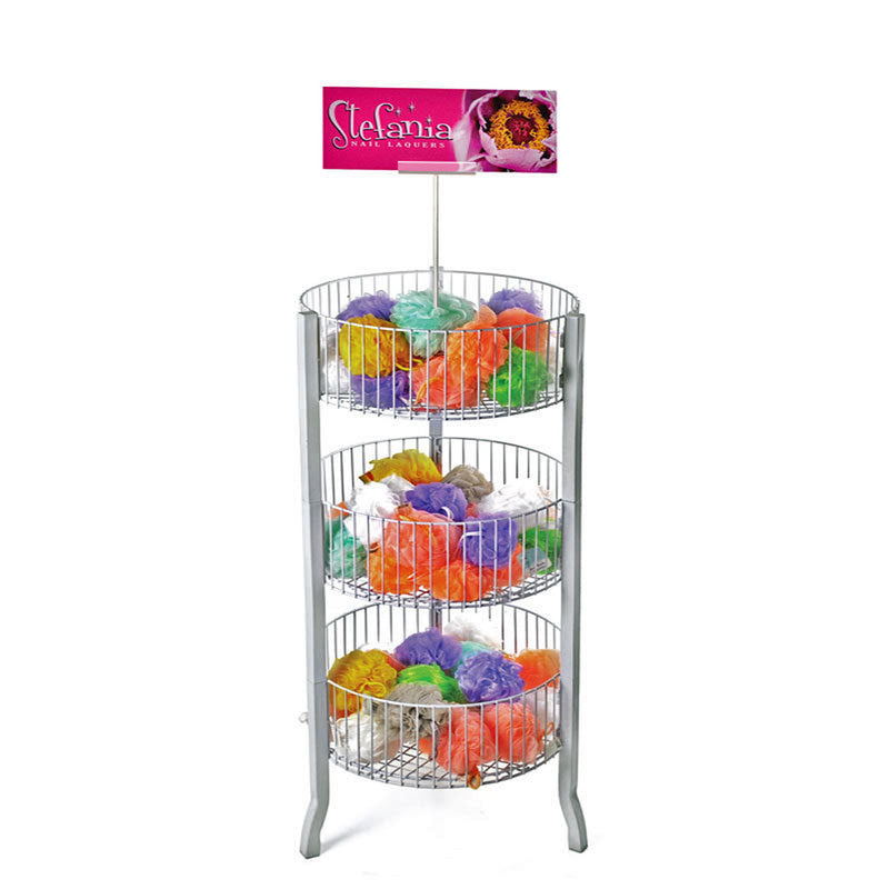 3 Tier Wire Display Bin & Sign Holder