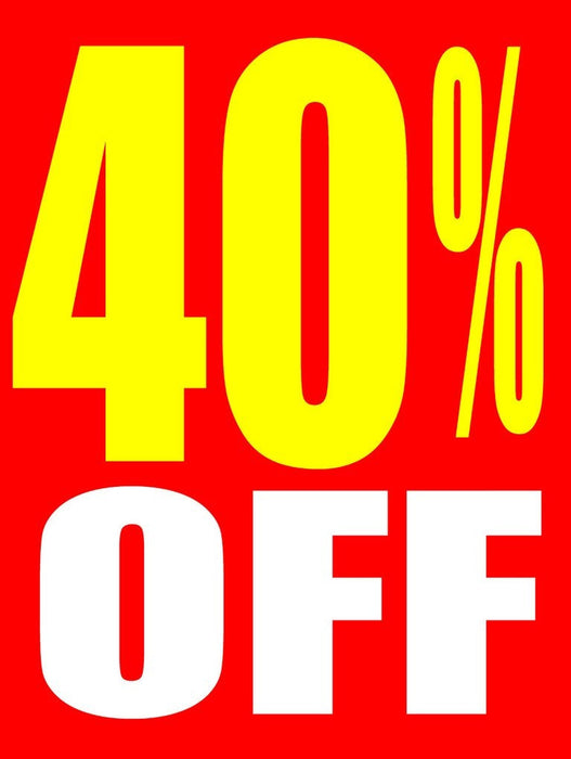 40% Off Shelf Sign Price Cards Red/Yellow-10 pieces