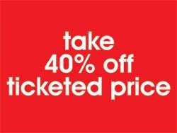 Take 40% Off Ticketed Price Retail Shelf Signs  - 11"X 7"