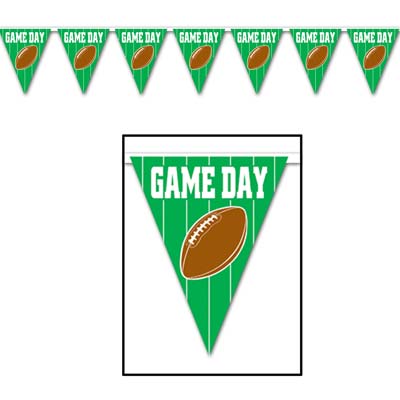 Football Game Day Indoor-Outdoor Pennant Banners- 12 pieces