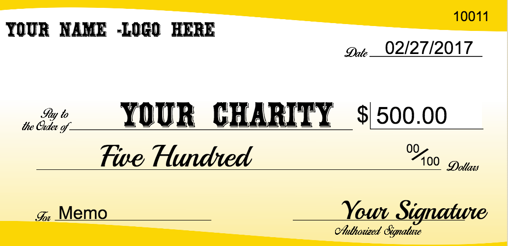 Contest Check Donation Check
