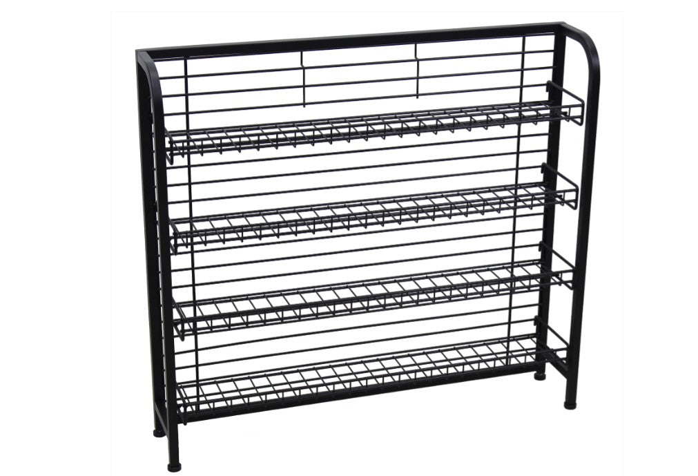 Black Metal 4-Shelf Undermount Display Rack