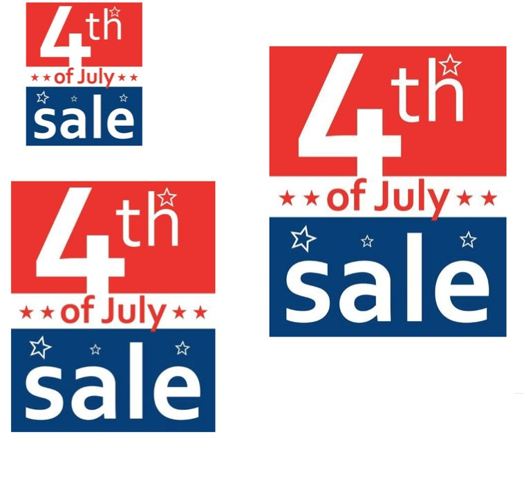 Mini July 4th Sale Retail Sale Sign Kit- 75 pieces