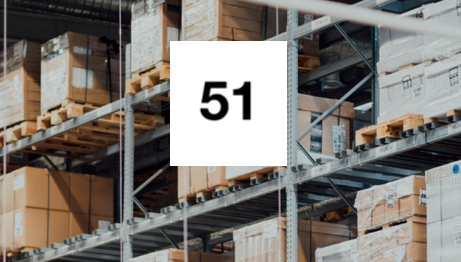 Warehouse L Shaped Aisle Markers-#51 thru #60