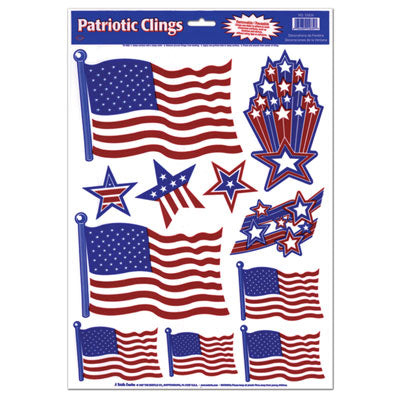 Patriotic Static Case-Window Clings-12 sheets per pack