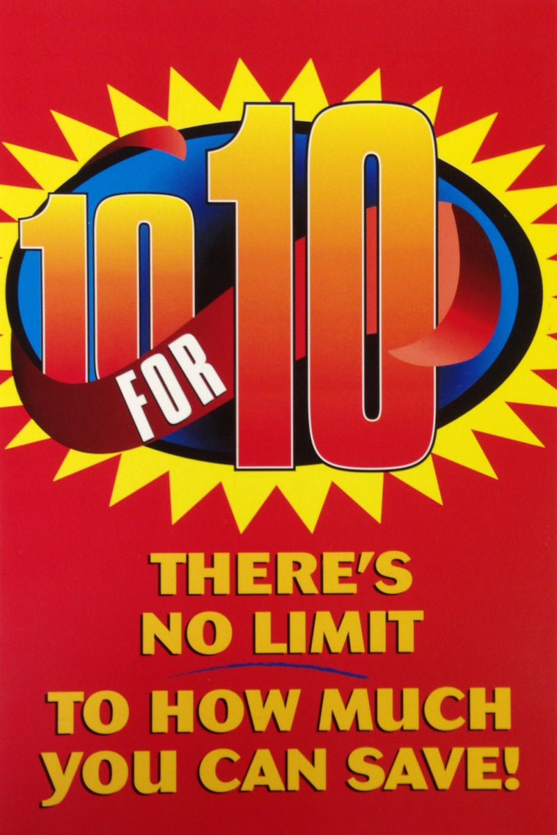 10 for 10 Window Signs Poster