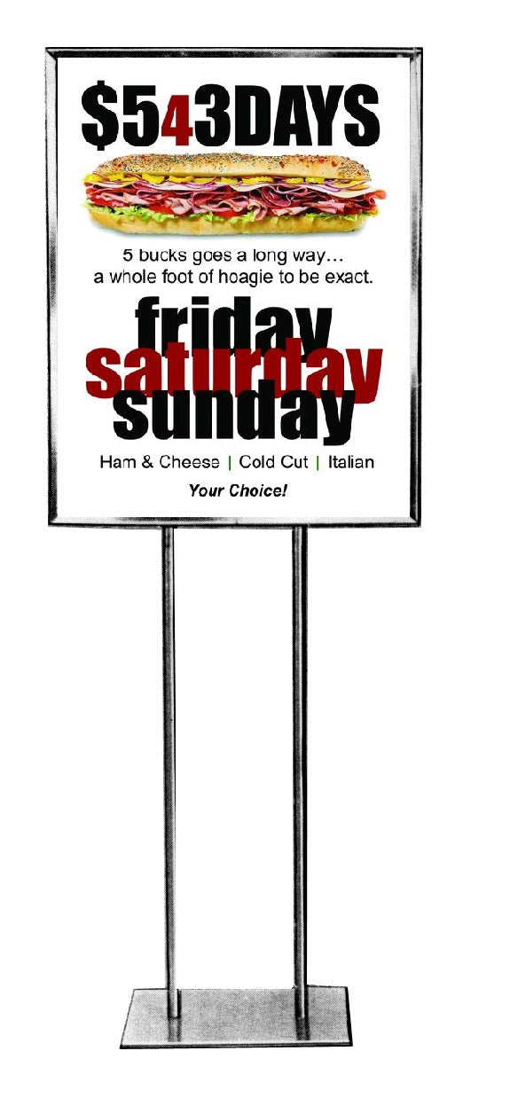Hoagie Specials Floor Stand Stanchion Sign