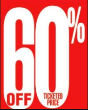 60% Off Shelf Sign-Price Cards-10 signs