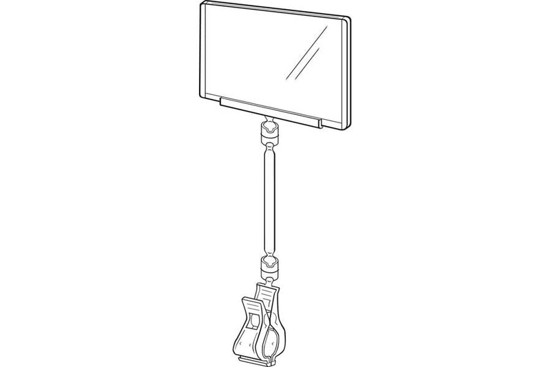 Clip-On Sign Holders Long Stem with Sign Protector- 5 pieces