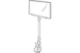 Clip-On Sign Holders Long Stem with Sign Protector