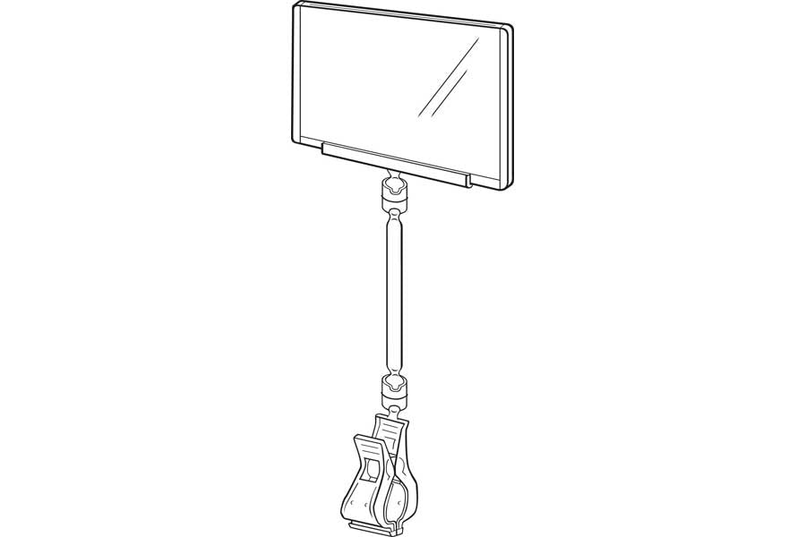 Clip-On Sign Holders Long Stem with Sign Protector