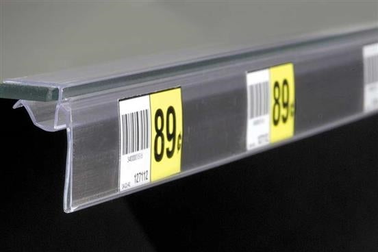 Price Tag Label Holder for Glass Shelving-50 per pack