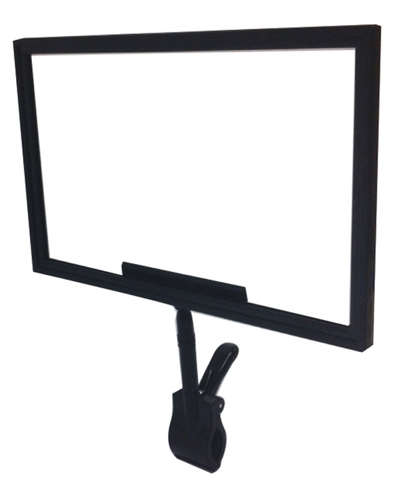 black plastic clip on sign frames- jumbo spring clip