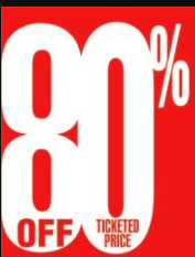 80% Off Shelf Sign-Price Cards-10 signs