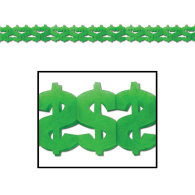 Dollar Sign Display Garland-12 pieces