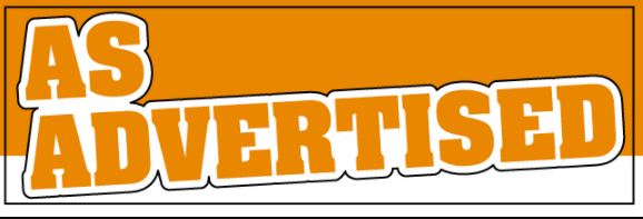 As Advertised End Cap Gondola Sign-36" W x 24" H