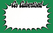 As Advertised Green Starburst Shelf Signs Price Cards
