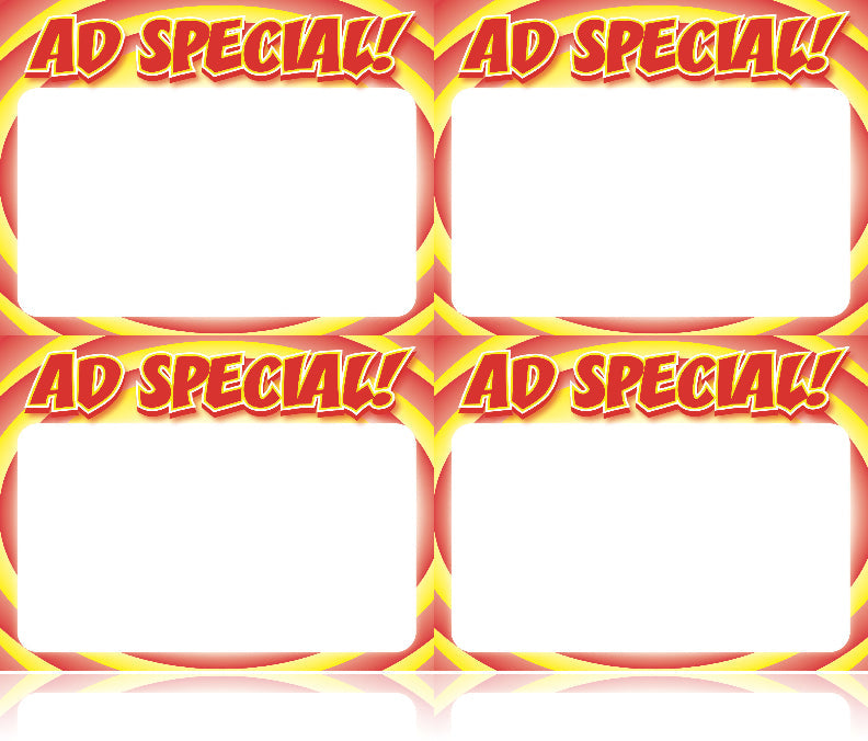Ad Special Circle Shelf Signs Price Cards