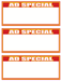 Ad Special Shelf Signs Price Cards-Laser Compatible-3 signs per sheet-300 signs - screengemsinc