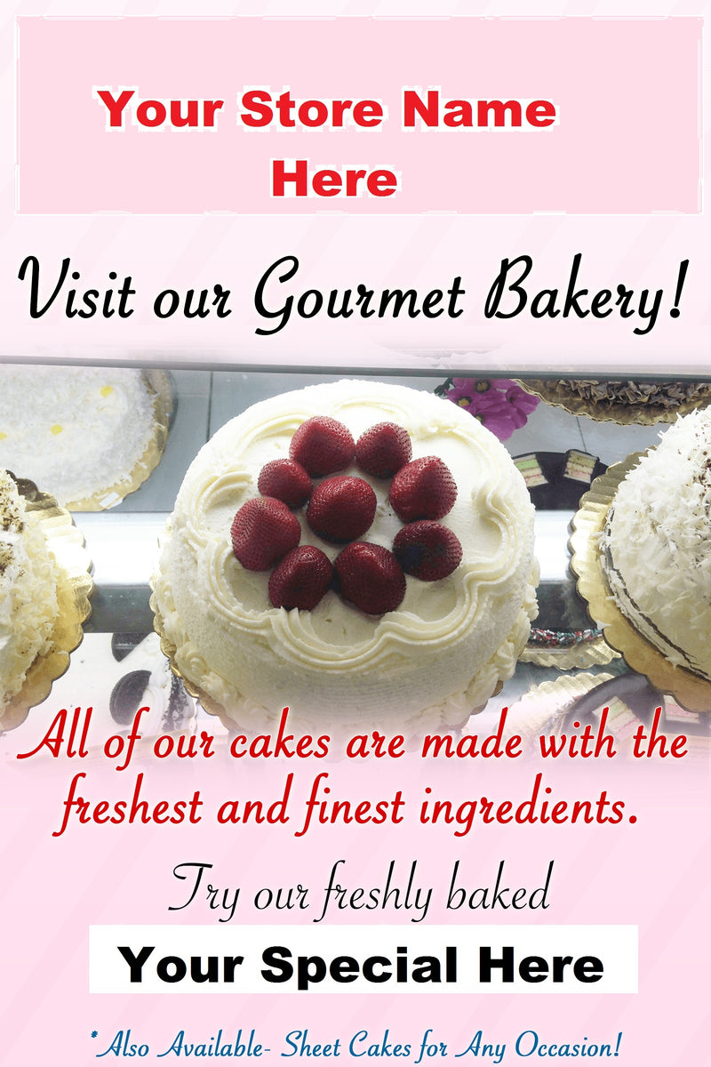 Bakery Sidewalk A-Frame Sign Insert-24" W x 36" H