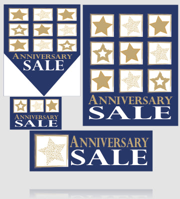 Anniversary Sale Event Retail Big Format Sign Kit- 36 pieces