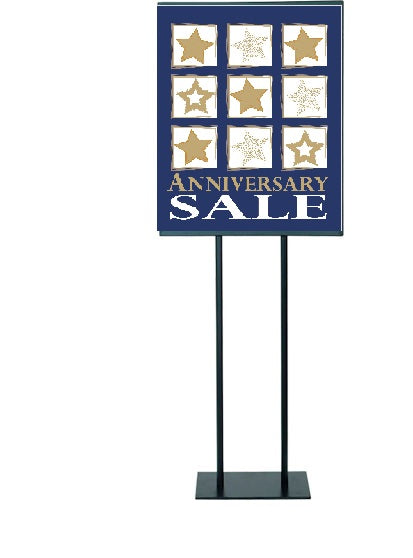 Anniversary Sale -Standard Posters-Floor Stand Stanchion Signs- 22" W x 28" H