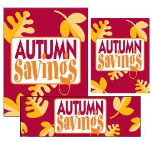 Autumn Sale Retail Sale Event Promotional Sign Kit-Standard