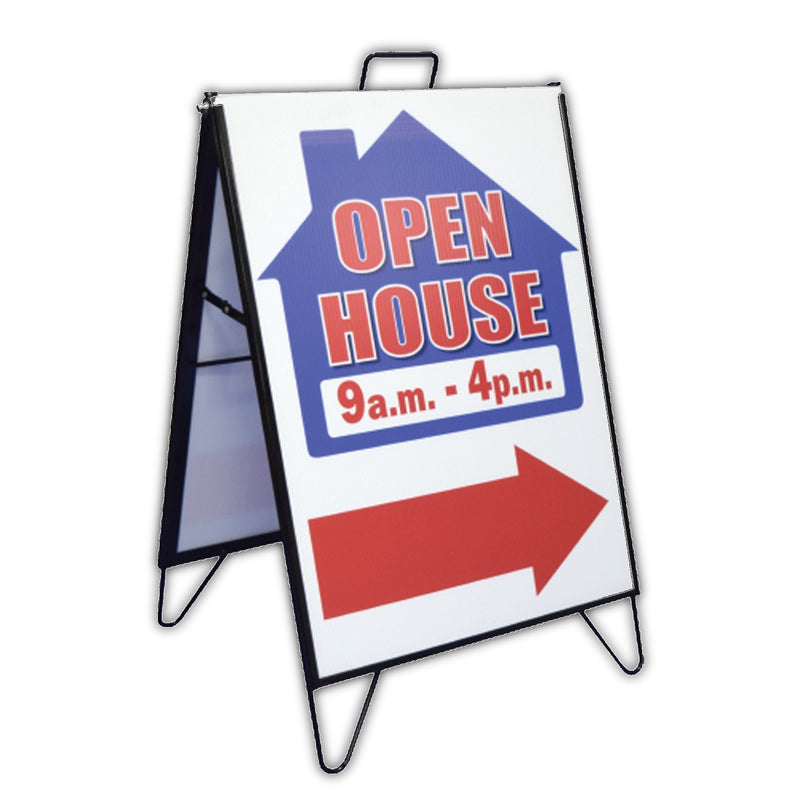 A Frame Sign Holder Frame-Black Metal for real estate