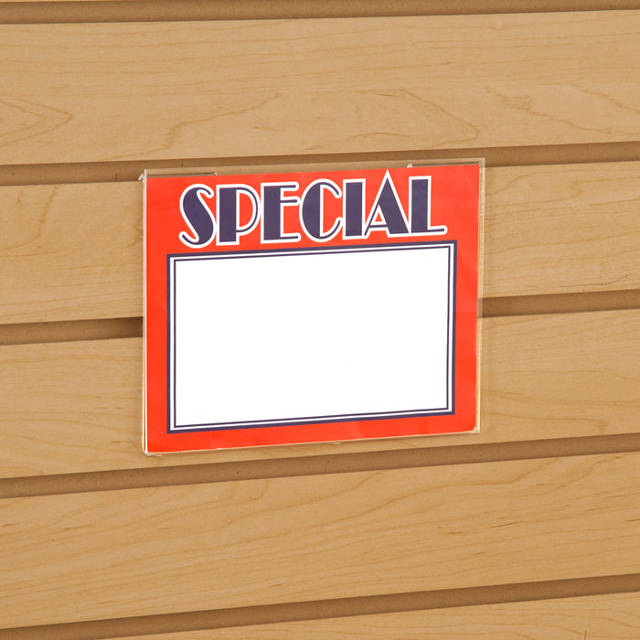 Acrylic Sign Holders for Slatwall-7"W x 5-1/2"H-24 pieces