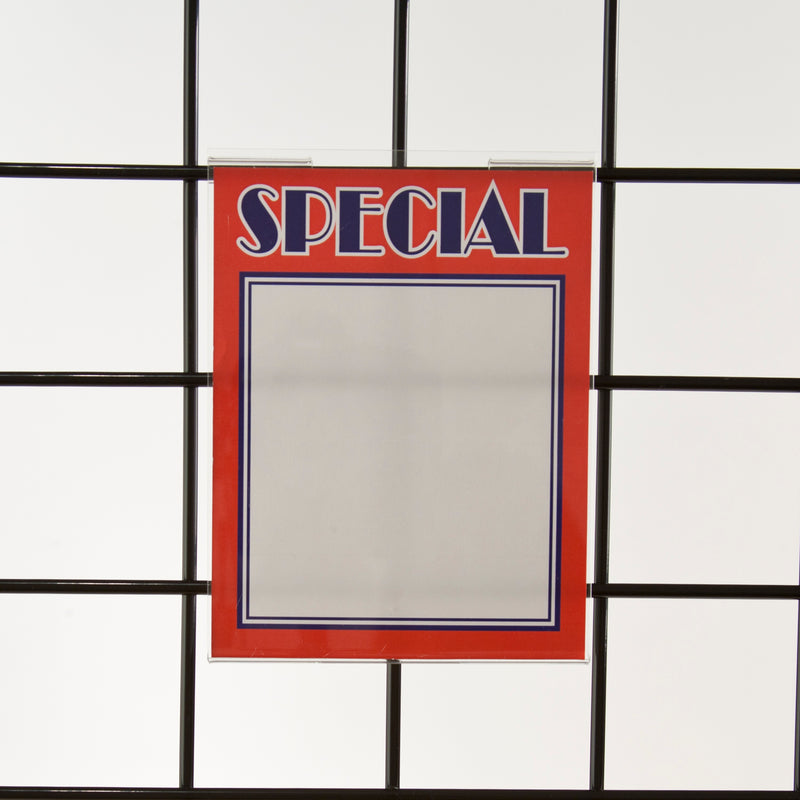 Acrylic Sign Holders for Gridwall-5 1/2"W x 7"H-24 pieces VALUE PACK