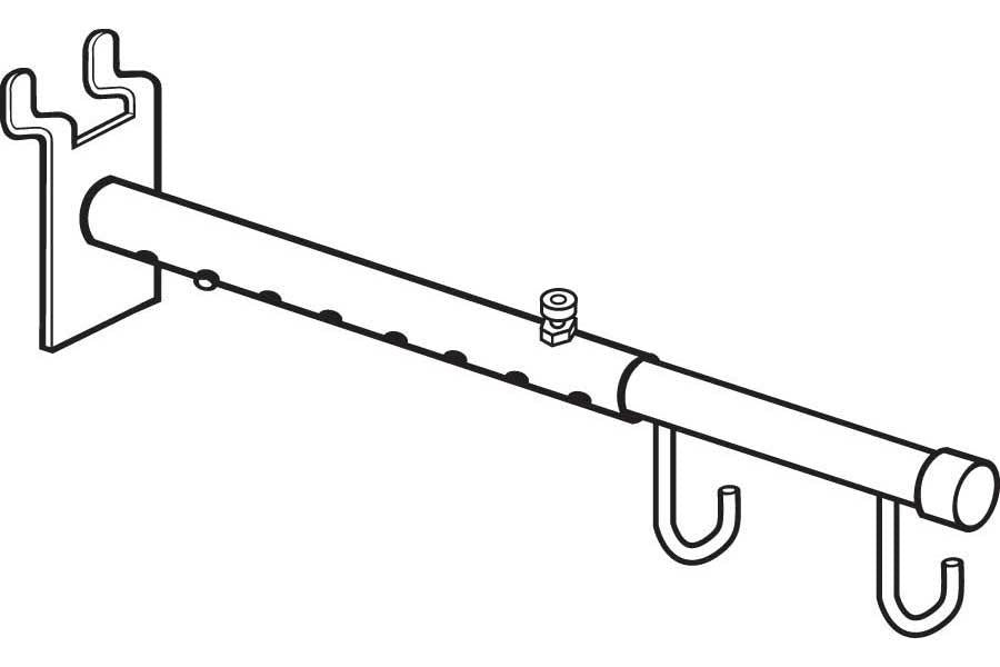 Telescopic Aisle Invader Peg Board Sign Holder w/ Adjustable Hooks