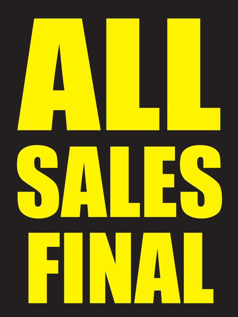 All Sales Final Window Signs Poster