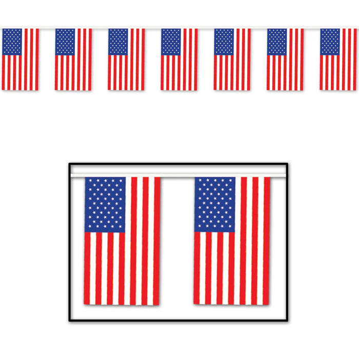 American Flag Indoor-Outdoor Pennants-12 pieces
