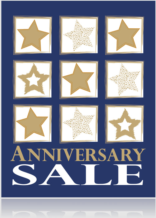 Anniversary Sale -Standard Posters-Floor Stand Stanchion Signs- 22" W x 28" H