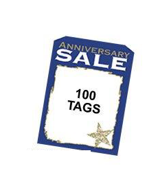 Anniversary Sale Shelf Signs Price Cards-5" W x 7" H -100 signs