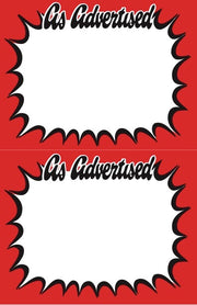 Red As Advertised Shelf Signs