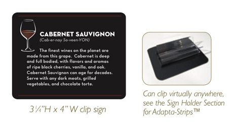Wine Informational Sign Kit-19 pieces