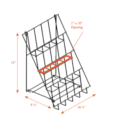 Black Wire Countertop Display Fixtures-4 Shelves