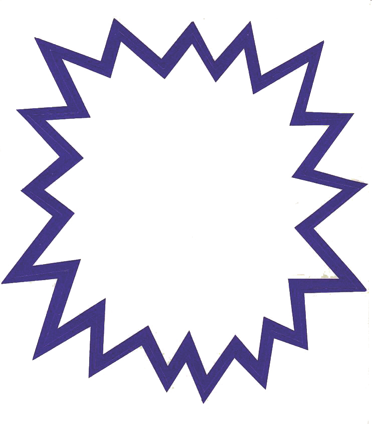 Blue Bordered Die Cut Starburst Shelf Signs Price Cards -100 signs