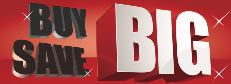 Buy Big Save Big End Cap-Gondola Signs- 36" W x 18" H