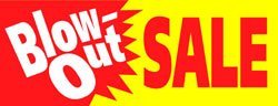 Blow Out Sale Event Paper Banner-25"W x 9.5"H