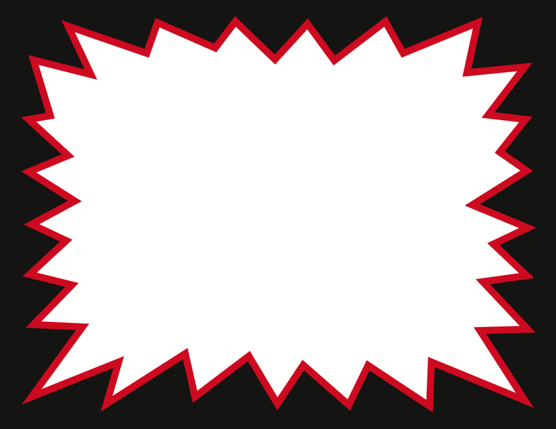 Black & Red Starburst Shelf Signs