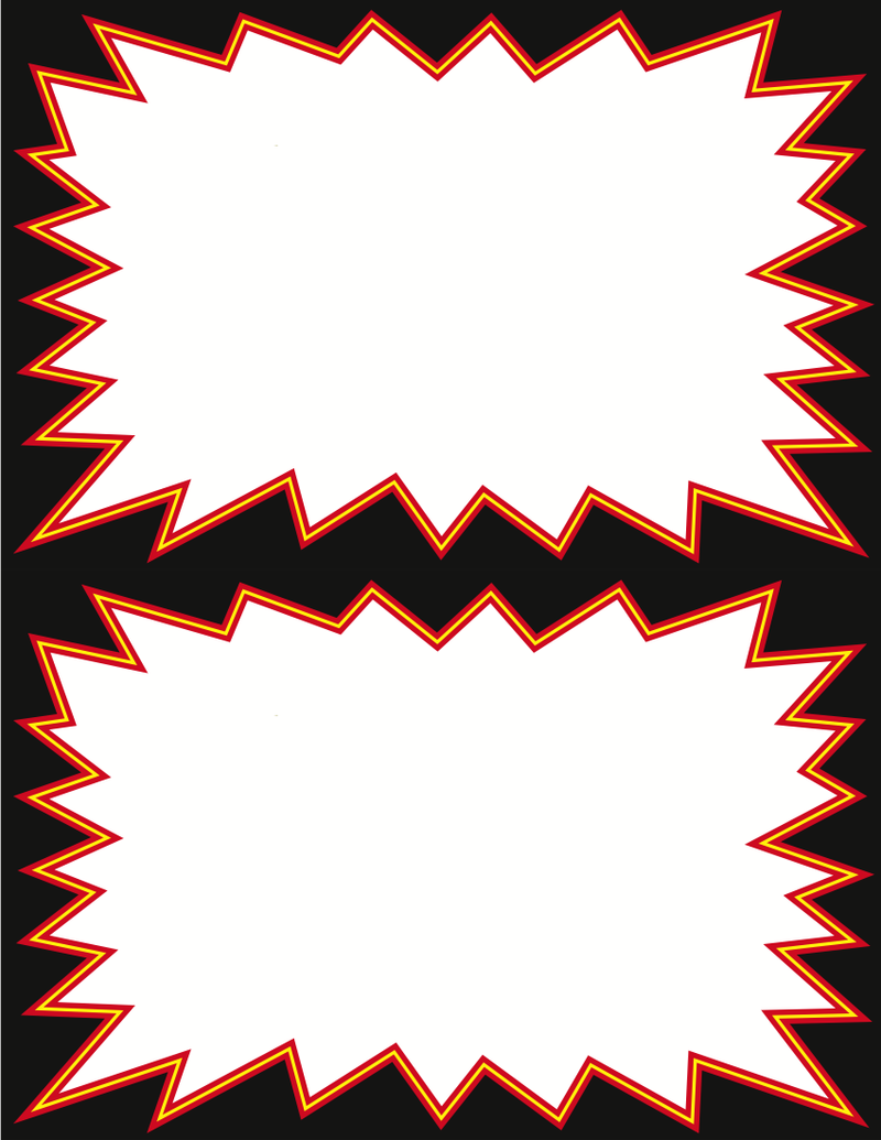 Black & Red Starburst Shelf Signs Price Cards 2 UP Laser Compatible Stock- 200 signs