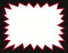 Red & Black Starburst Shelf Signs Price Cards 5.5"W x 3.5"H -100 signs