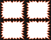 Black & Red Starburst Shelf Signs Price Cards- 4 up