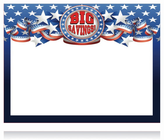 Big Savings Shelf Sign Laser Compatible Cards-11"W x 7"H-50 signs