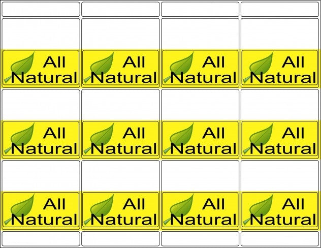 All Natural Bib Tags for Supermarkets-600 Bib labels